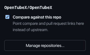 The extension popup, with a toggle to enable the current repository